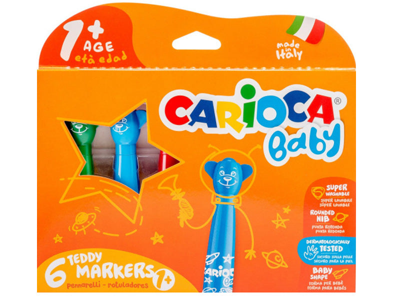 Achat Set de 6 feutres marqueurs 1+ - Carioca Baby Teddy