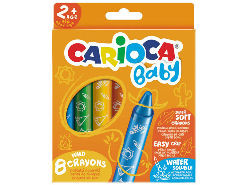 Achat 8 pastels souples hydrosolubles 2+ - Carioca Baby Wild