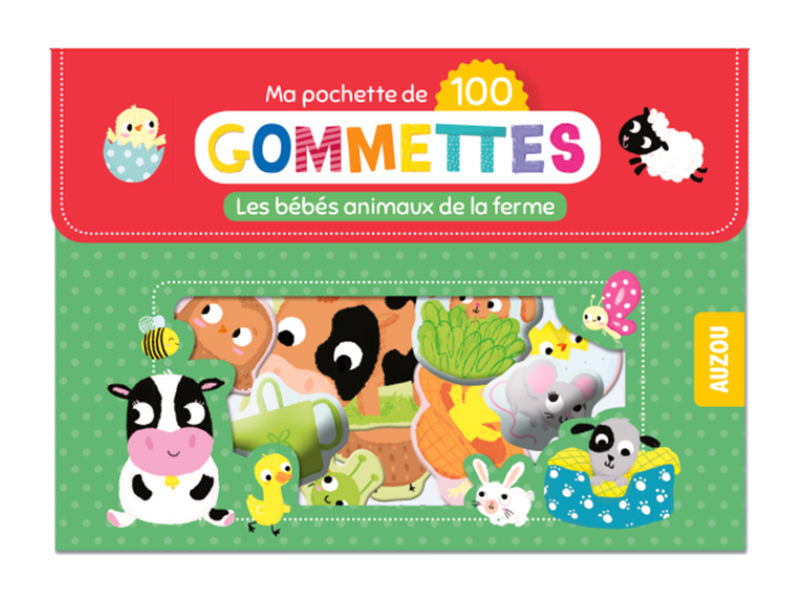 Achat Pochette de 100 gommettes - les bébés animaux de la ferme
