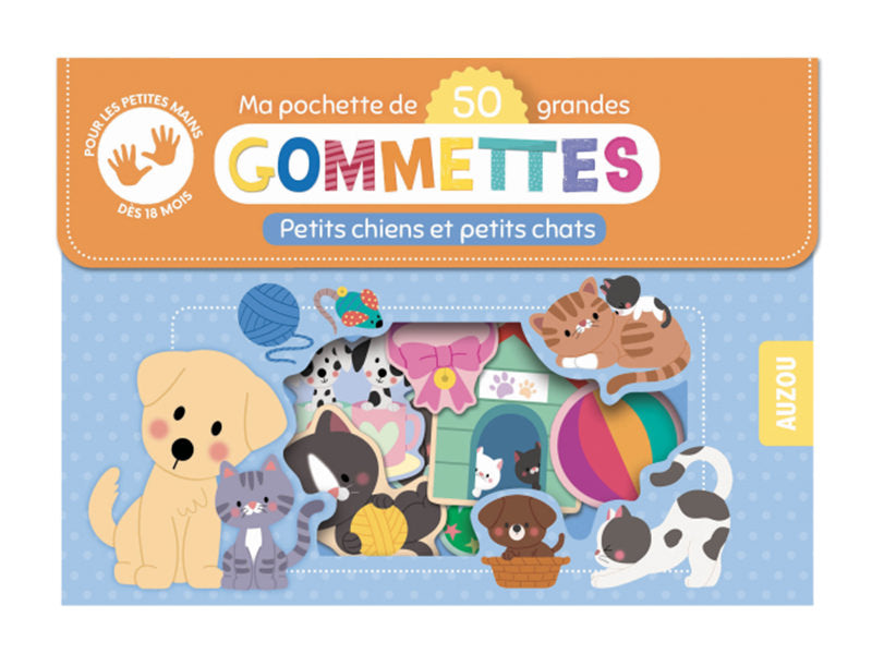 Achat Pochette de 50 grandes gommettes - petits chiens et petits chats