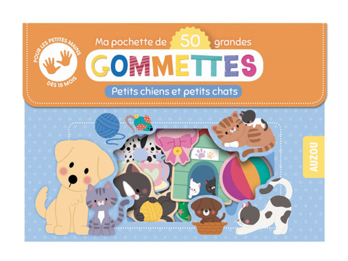 Achat Pochette de 50 grandes gommettes - petits chiens et petits chats