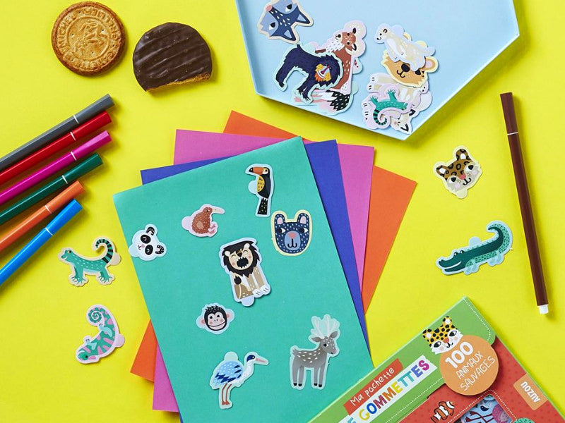 achat Pochette de 100 Gommettes - Animaux sauvages - Auzou