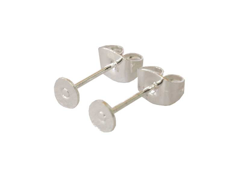 Achat Paire de puces d'oreilles avec embouts - flash argent 925