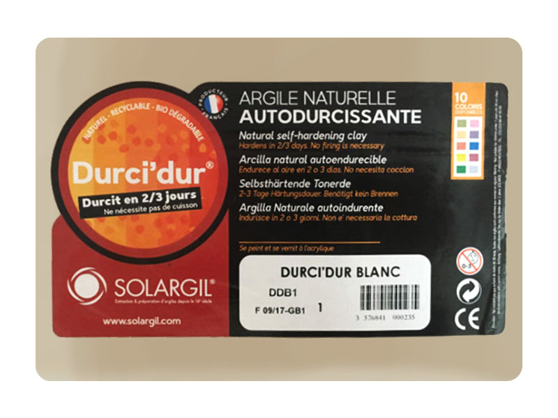 Achat Durci'dur blanc - Argile naturelle autodurcissante