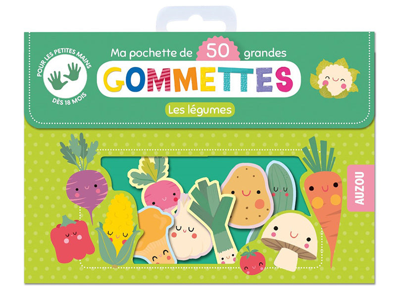Achat Ma pochette de 50 grandes gommettes - Les légumes