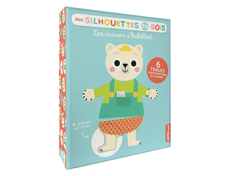 Achat Jeu les oursons s'habillent - mes silhouettes en bois -jacque isabelle