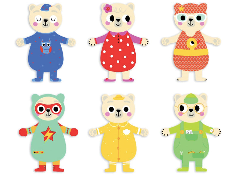 achat Jeu les oursons s'habillent - mes silhouettes en bois -jacque isabelle - Auzou