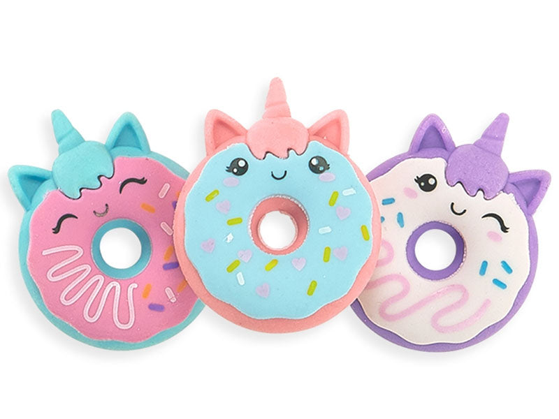 Achat 3 gommes licornes donuts