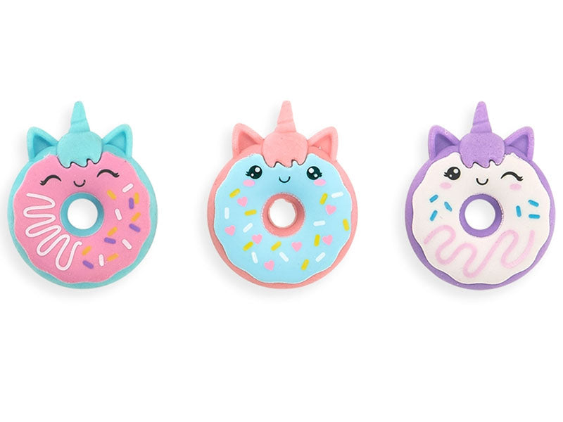 achat 3 gommes licornes donuts