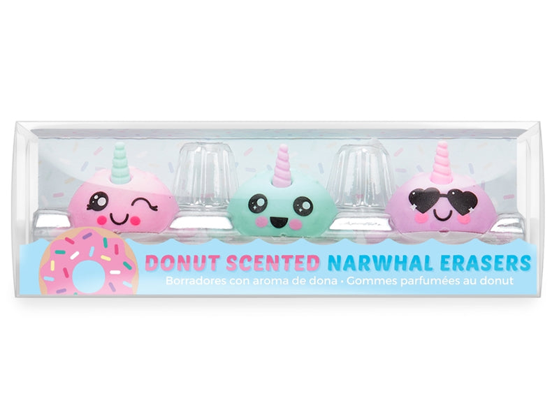 achat 3 gommes licornes en forme de Narval - baleine licorne