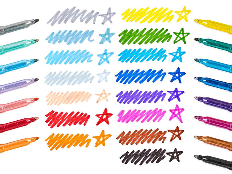 achat 15 feutres métalliques à paillettes - rainbow sparkle glitter markers