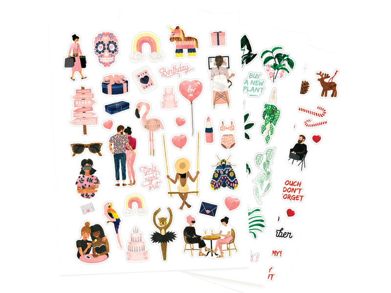 Achat Set de 3 planches de stickers :  végétal, pink mood et rouge passion - ATWS
