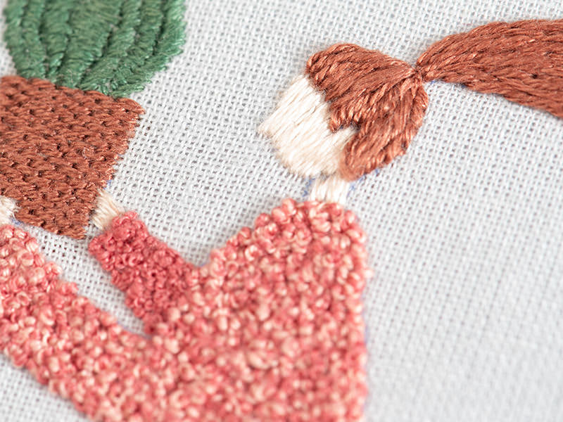 achat Kit de broderie traditionnelle - "plant lady" - la jeune fille au cactus par Slow evenings
