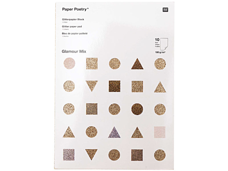 Achat Bloc de papier à paillettes A4 - blanc - doré - argenté