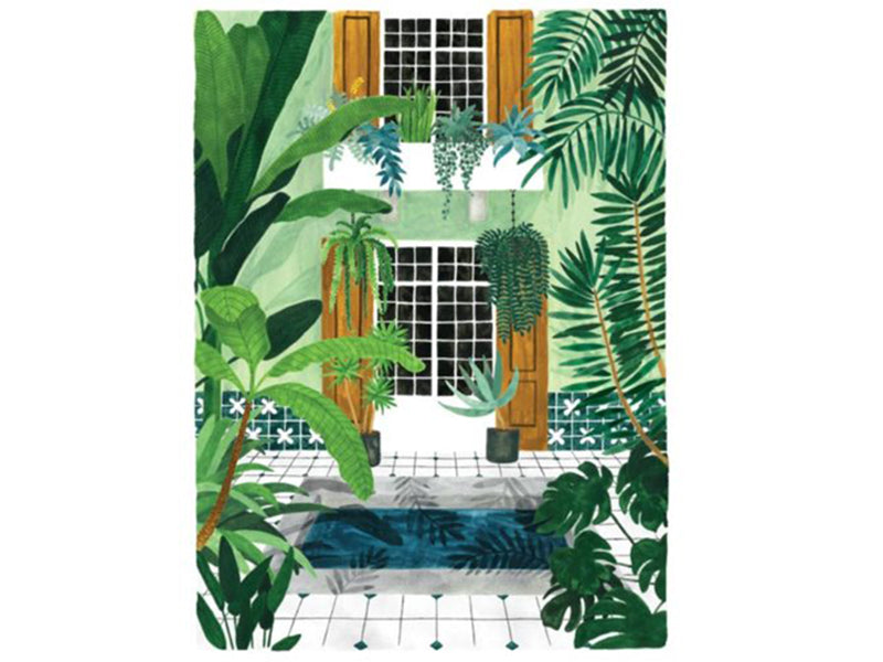 Achat Affiche aquarelle - Riad - 29,7 x 39,7 cm - ATWS