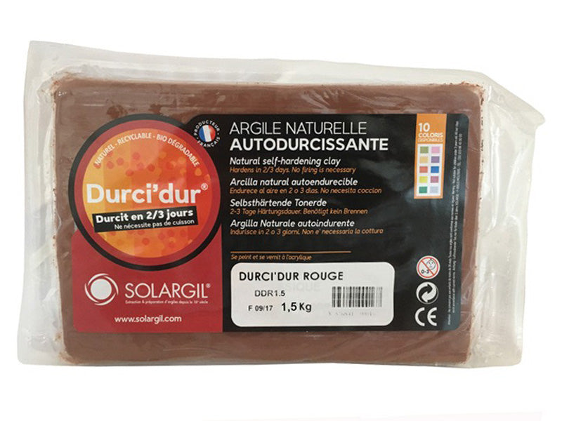 Achat Durci'dur rouge - Argile naturelle autodurcissante