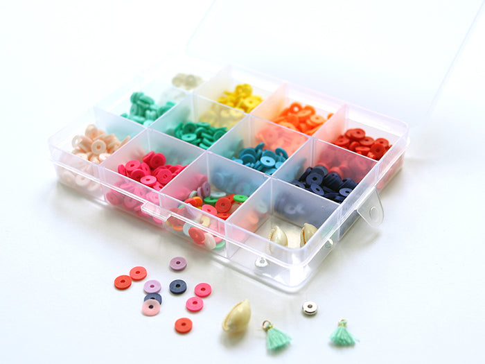 Achat Boite de 11 couleurs de perles heishi 6 mm POP + accessoires