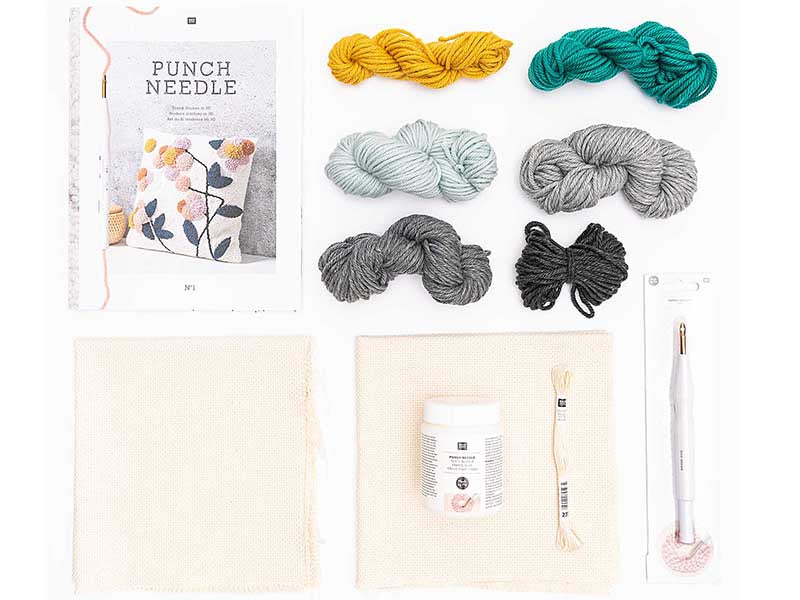 achat Kit punch needle - Coussin à fleurs