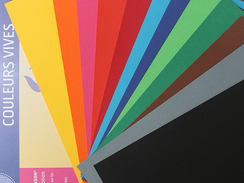 achat Pochette papier de création Canson - Couleurs vives - A4 150g/m²