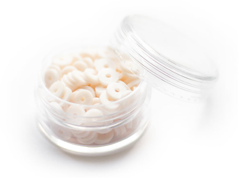 achat Boite de perles rondelles heishi 6 mm - blanc rosé