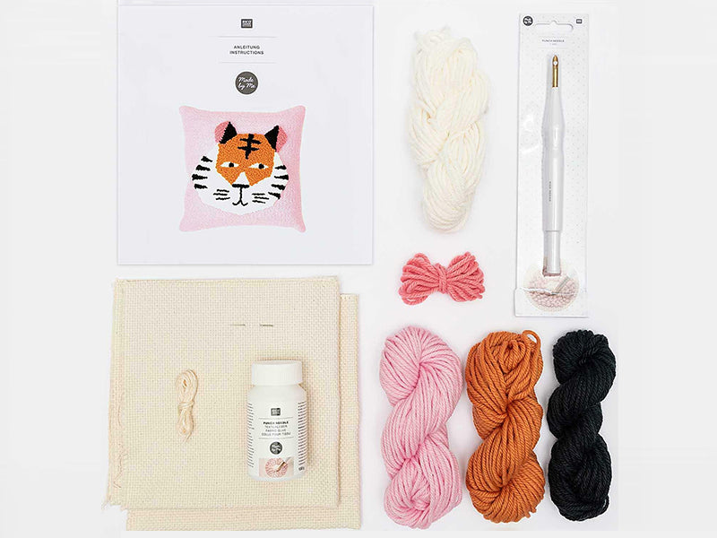 Achat Kit punch needle - Coussin tigre