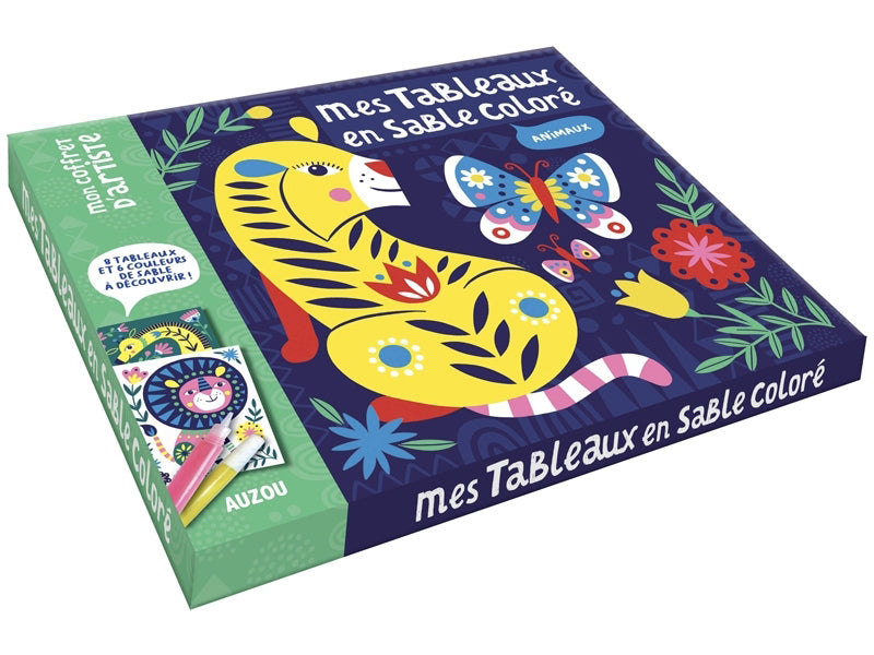 Achat Coffret Mes tableaux en sable coloré - Animaux