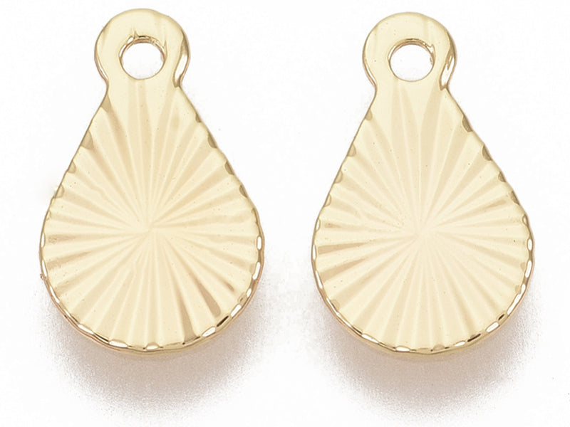 Achat Breloque larme 10 mm - doré à l'or fin 18k