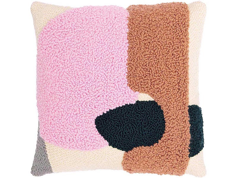 Achat Kit punch needle - Coussin avec motifs rose/marron