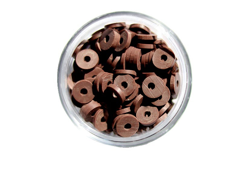 Achat Boite de perles rondelles heishi 6 mm - marron