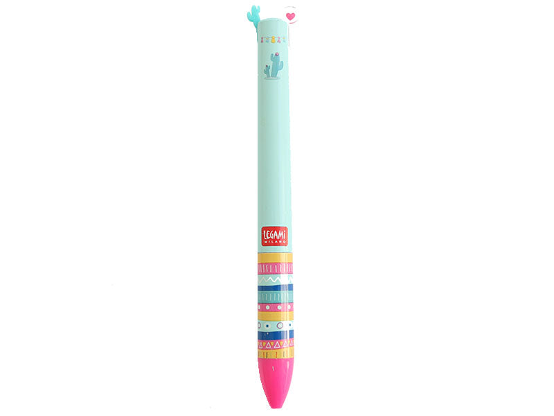 Achat Stylo bicolore rose et bleu turquoise - Lama - Legami