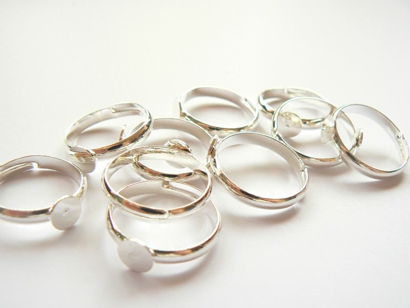 achat Support de bague -  couleur argent clair - demi jonc