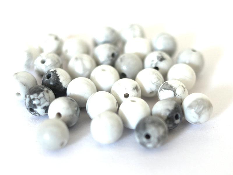 Achat Lot de 15 perles naturelles rondes 6 mm - Howlite