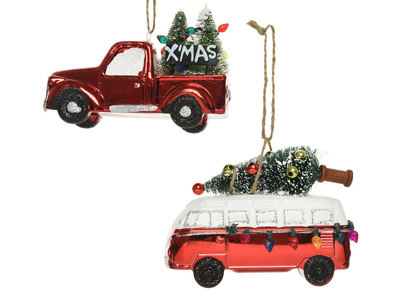 Achat Suspension de Noël - voiture truck transportant un sapin