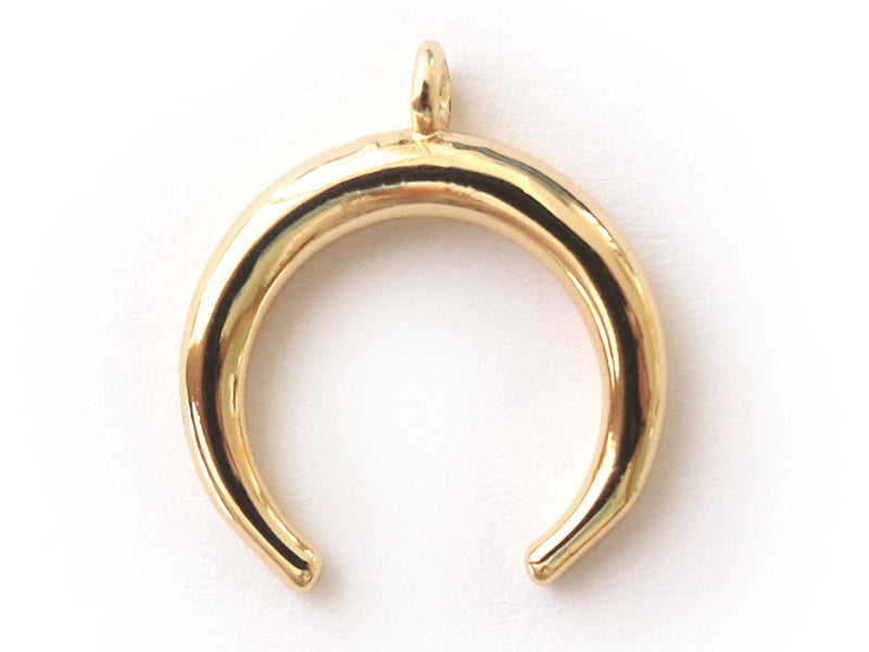 Achat 1 pendentif corne croissant de lune -  doré à l'or fin 18K
