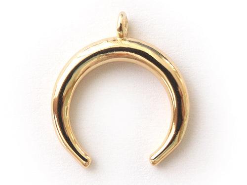 Achat 1 pendentif corne croissant de lune -  doré à l'or fin 18K