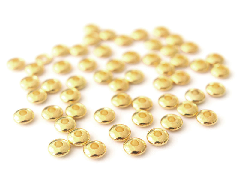 Achat Lot de 50 perles intercalaires toupies - couleur or