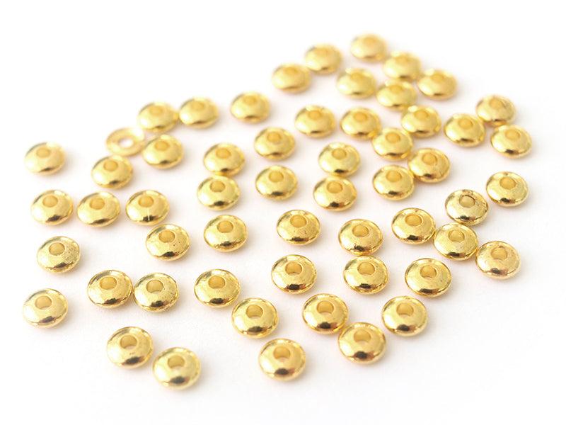 achat Lot de 50 perles intercalaires toupies - couleur or