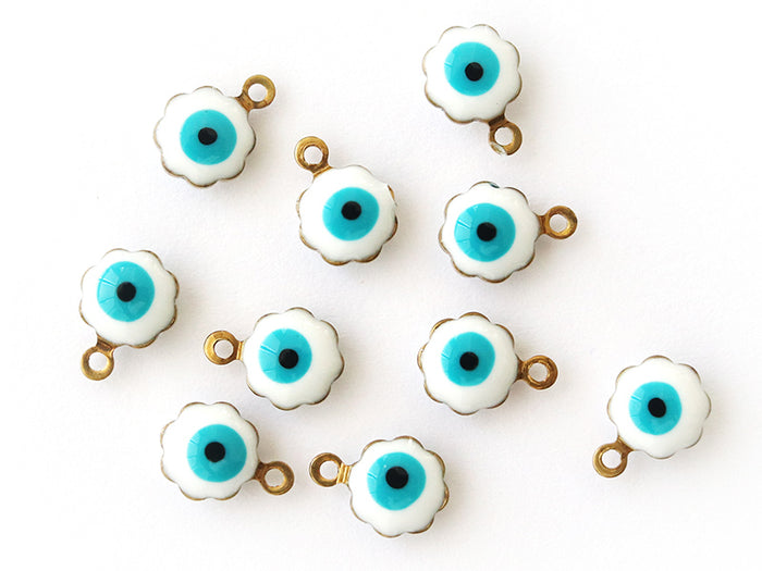 Achat Lot de 10 pendentifs / breloques œil turque - laiton