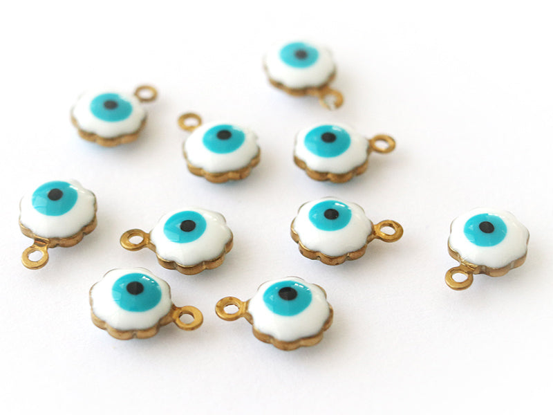 achat Lot de 10 pendentifs / breloques œil turque - laiton