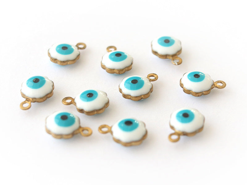 achat Lot de 10 pendentifs / breloques œil turque - laiton
