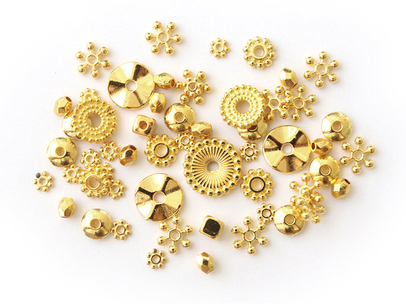 Achat Lot de 10 grammes soit 40 pcs env d'intercalaires dorées pour perles heishi