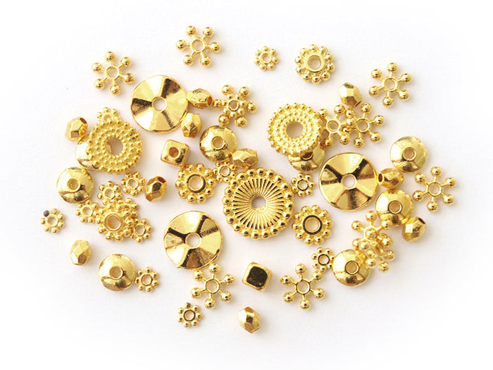 Achat Lot de 10 grammes soit 40 pcs env d'intercalaires dorées pour perles heishi