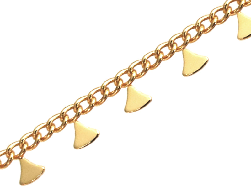 Achat Chaine triangles ethnique - doré à l'or fin 18K x 20 cm