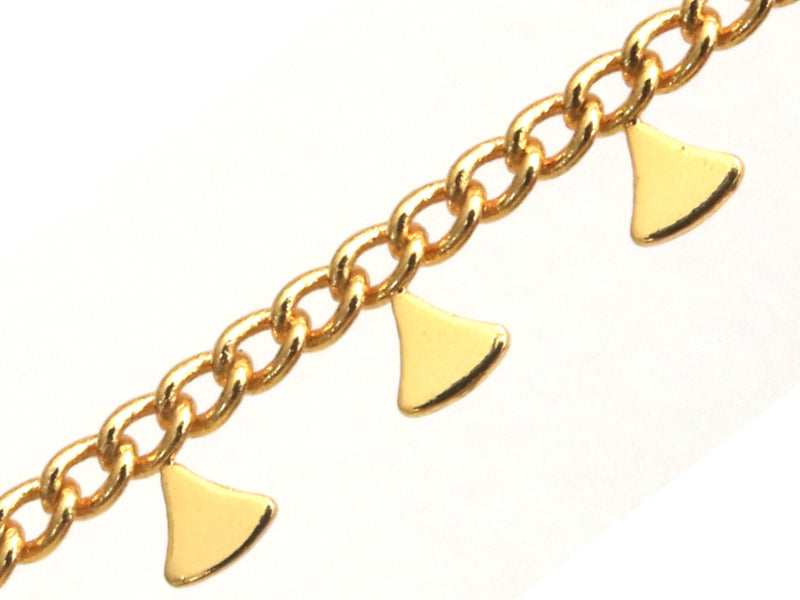 achat Chaine triangles ethnique - doré à l'or fin 18K x 20 cm