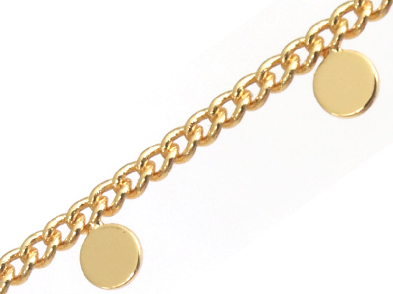 Achat Chaine petites pampilles rondes espacées - doré à l'or fin 18K x 20 cm