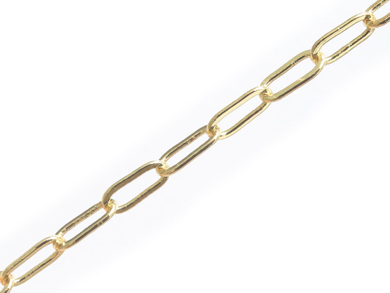 achat Chaîne trombone - 6 x 2 mm - doré à l'or fin 18K x 20 cm