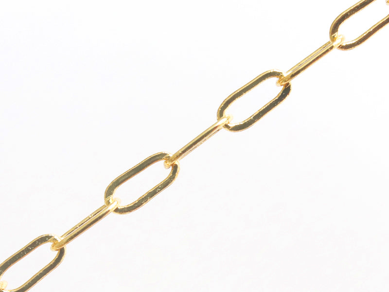 Achat Chaîne trombone - 6 x 2 mm - doré à l'or fin 18K x 20 cm