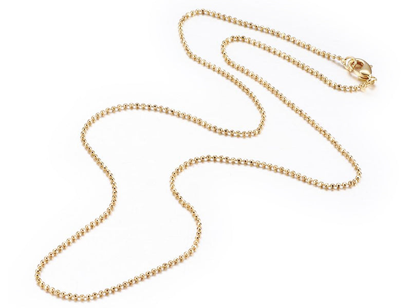 Achat Collier 44,5 cm - chaîne bille - doré à l'or fin 18 K