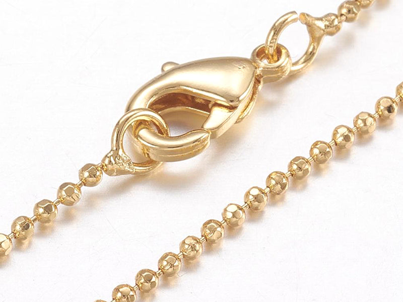 Achat Collier 44,5 cm - chaîne bille - doré à l'or fin 18 K