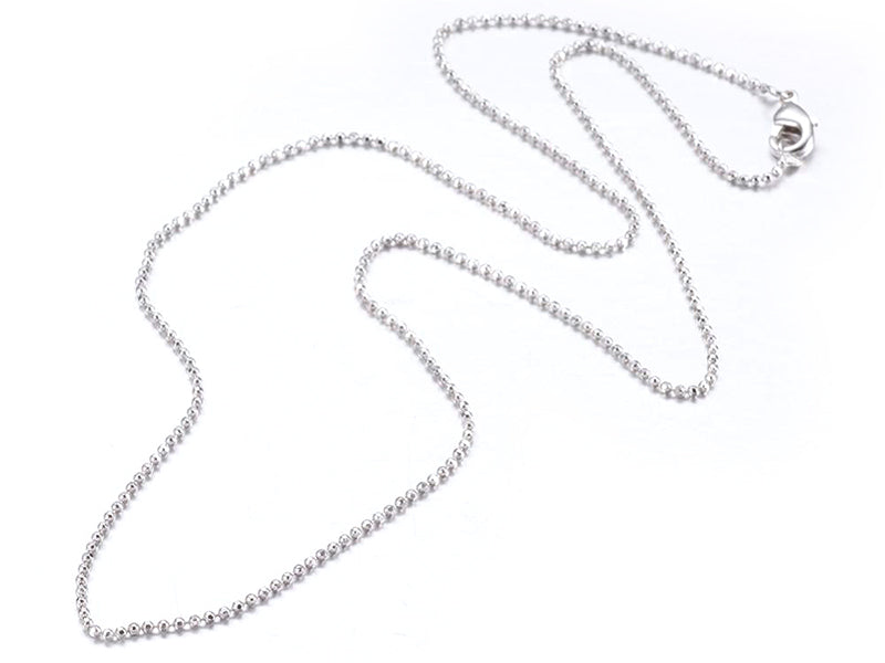 Achat Collier 44,5 cm - chaîne bille - plaqué platine